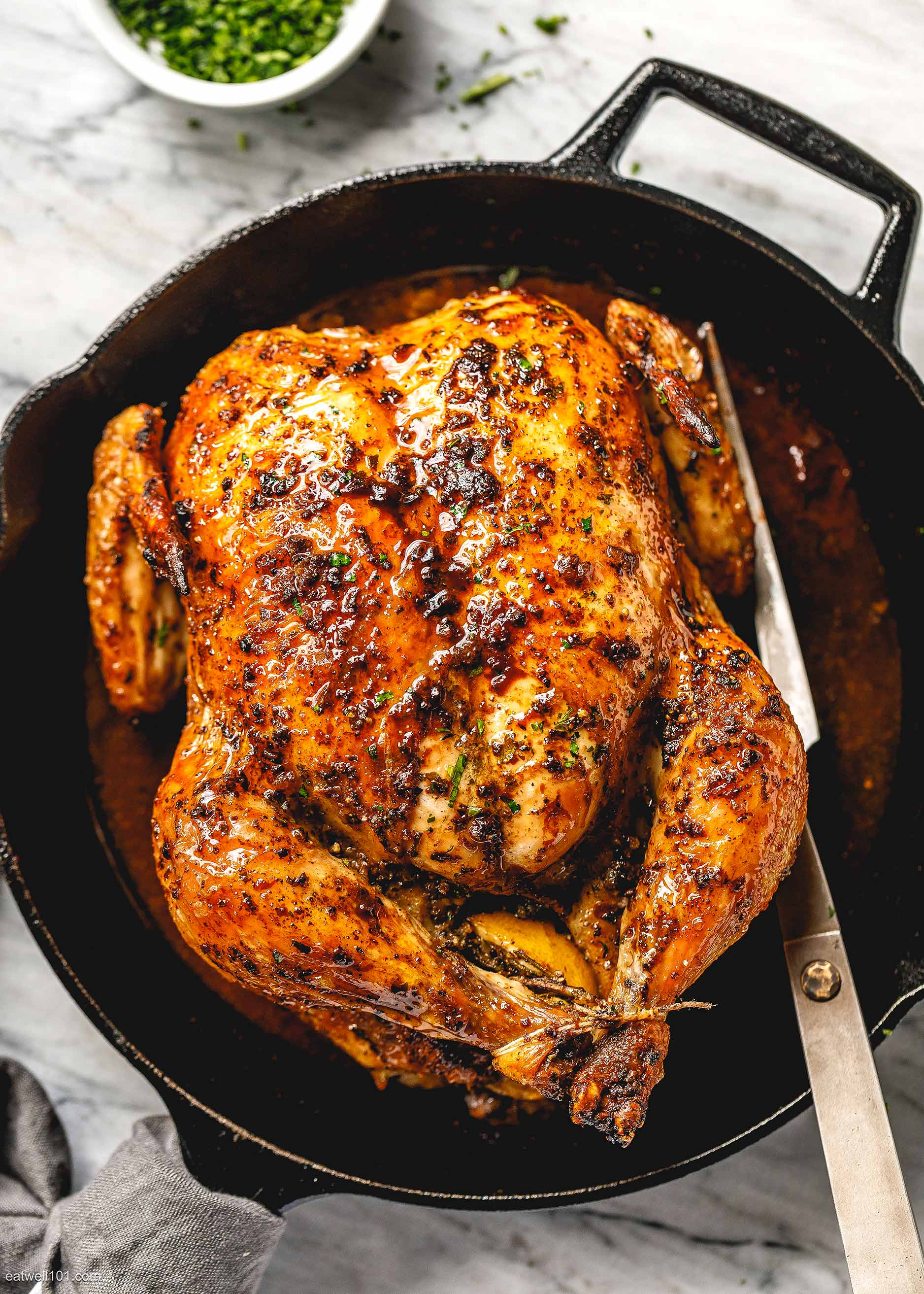 Roasted Chicken Recipe with Garlic Herb Butter – Whole Roast Chicken ...