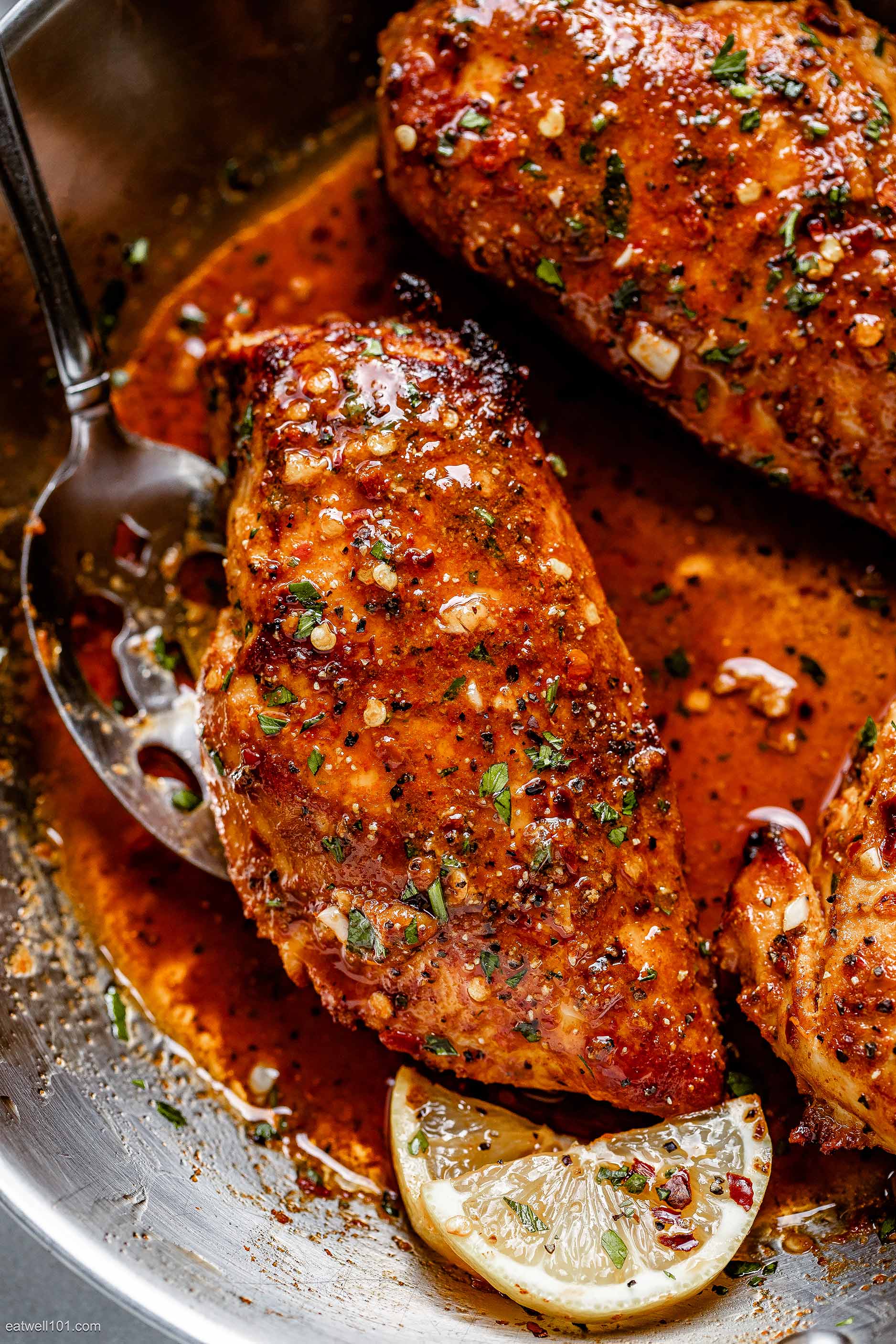 Oven-Baked Chicken Breasts Recipe with Garlic Butter Sauce ...