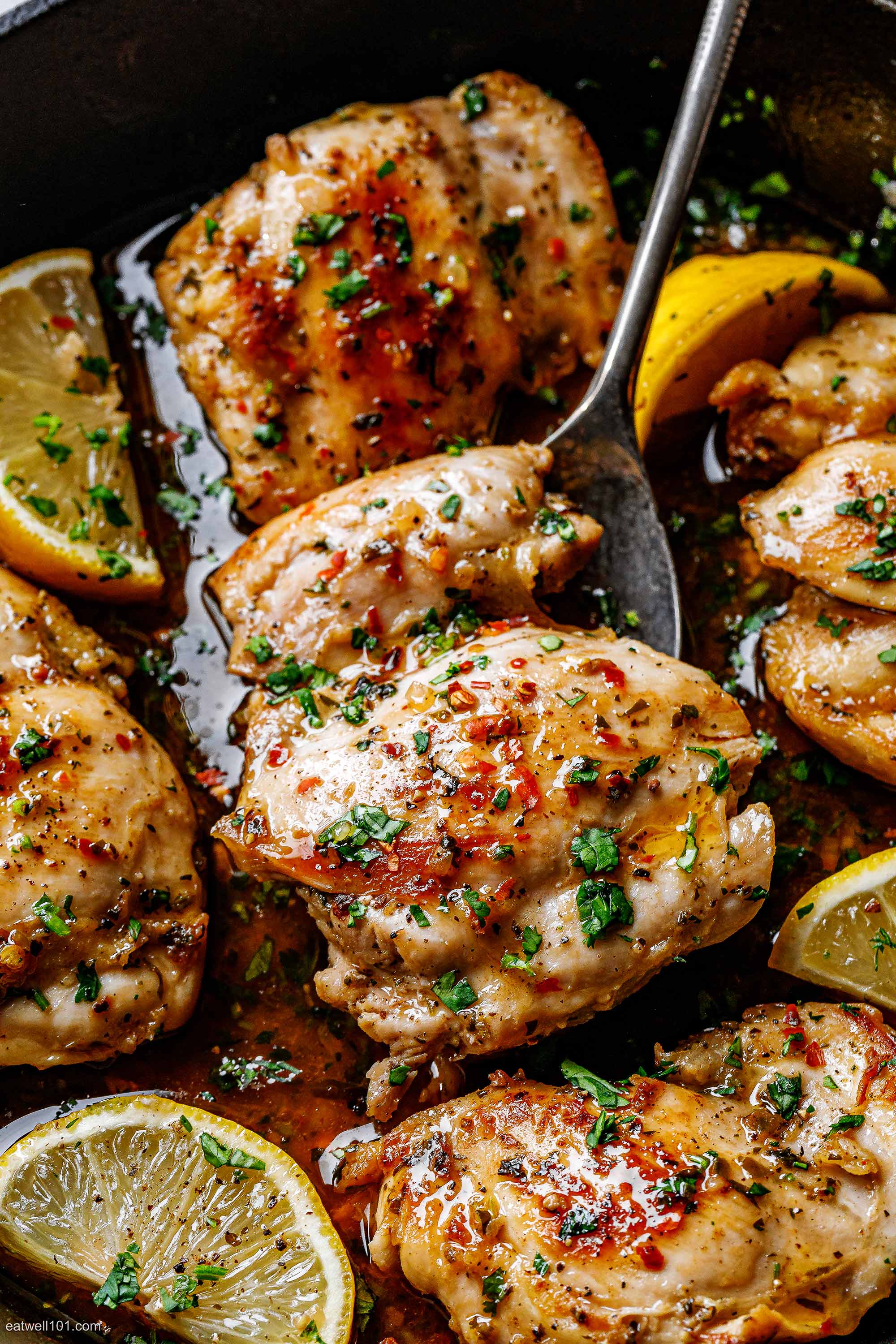 Lemon Garlic Baked Chicken Thighs Recipe Baked Boneless Skinless 