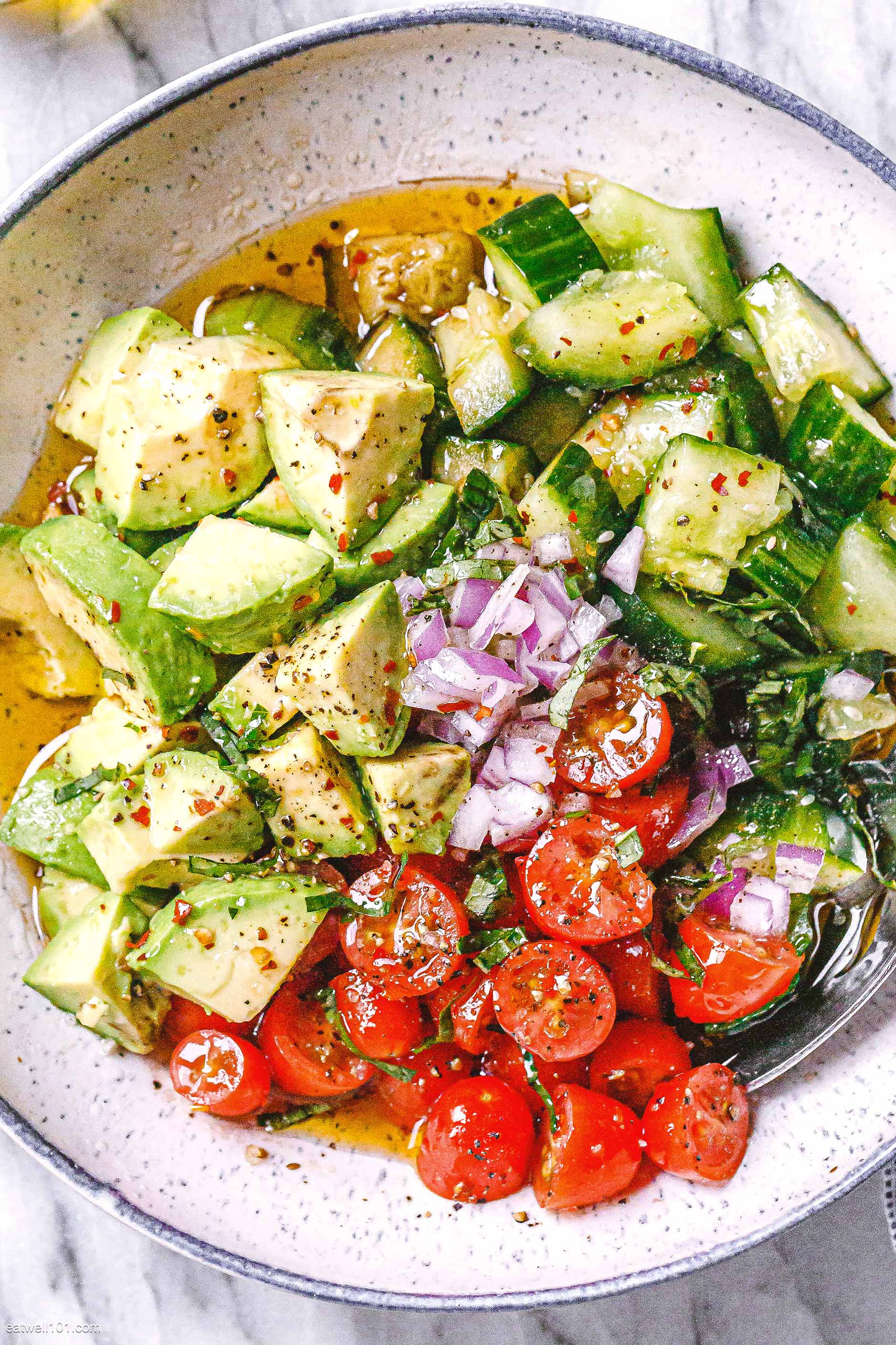 Healthy Cucumber Salad Recipe with Tomato, Avocado – Cucumber Salad ...