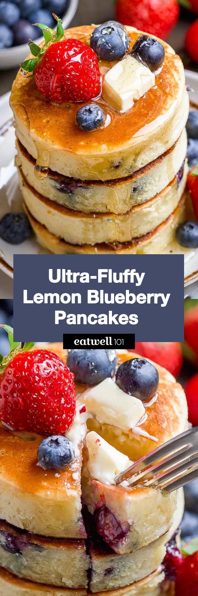 Lemon Blueberry Pancakes - #pancakes #recipe #eatwell101 - Sweet, light and fluffy for a gourmet breakfast.