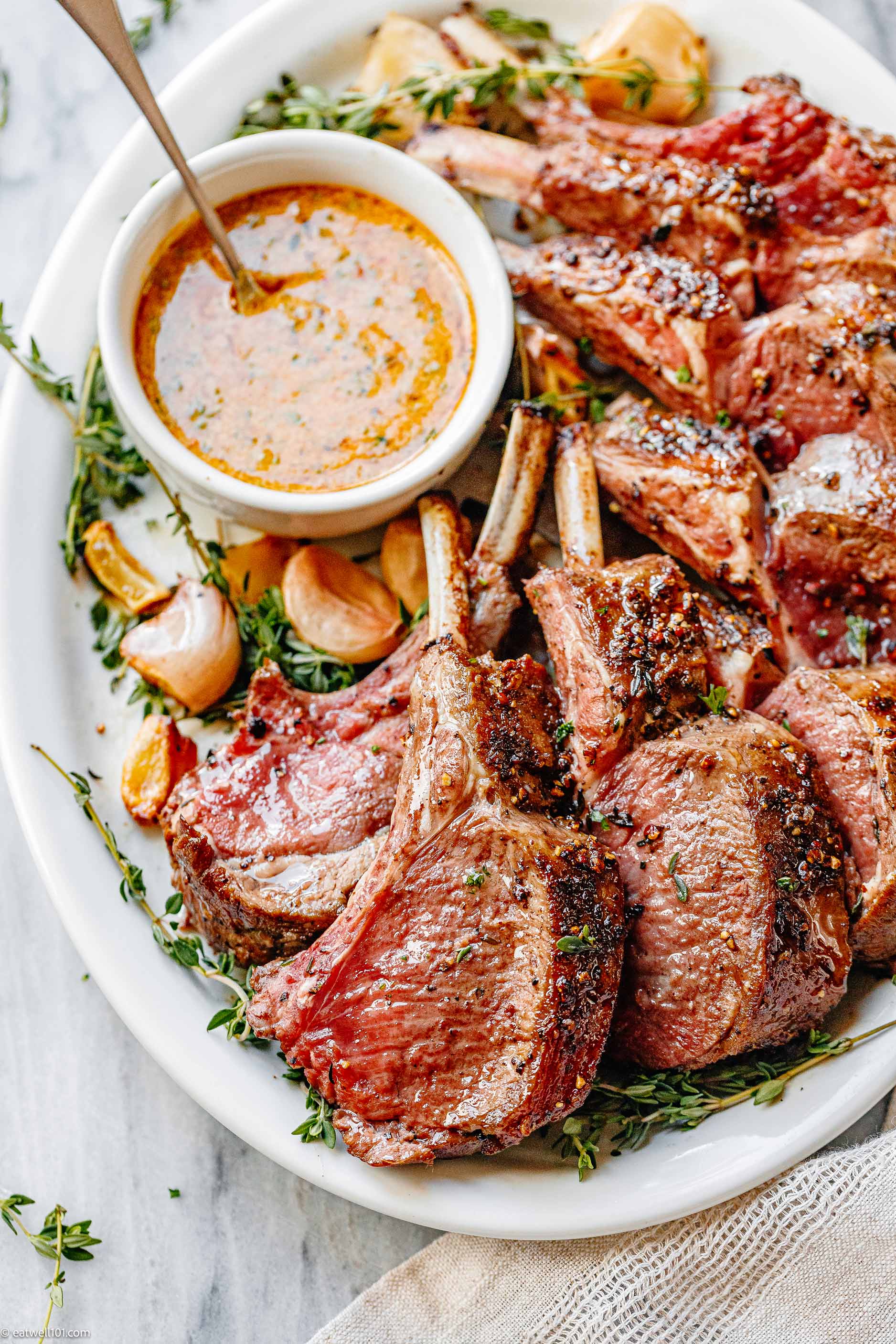 Roasted Rack Of Lamb Recipe With Butter Sauce Roasted Lamb Rack Recipe — Eatwell101
