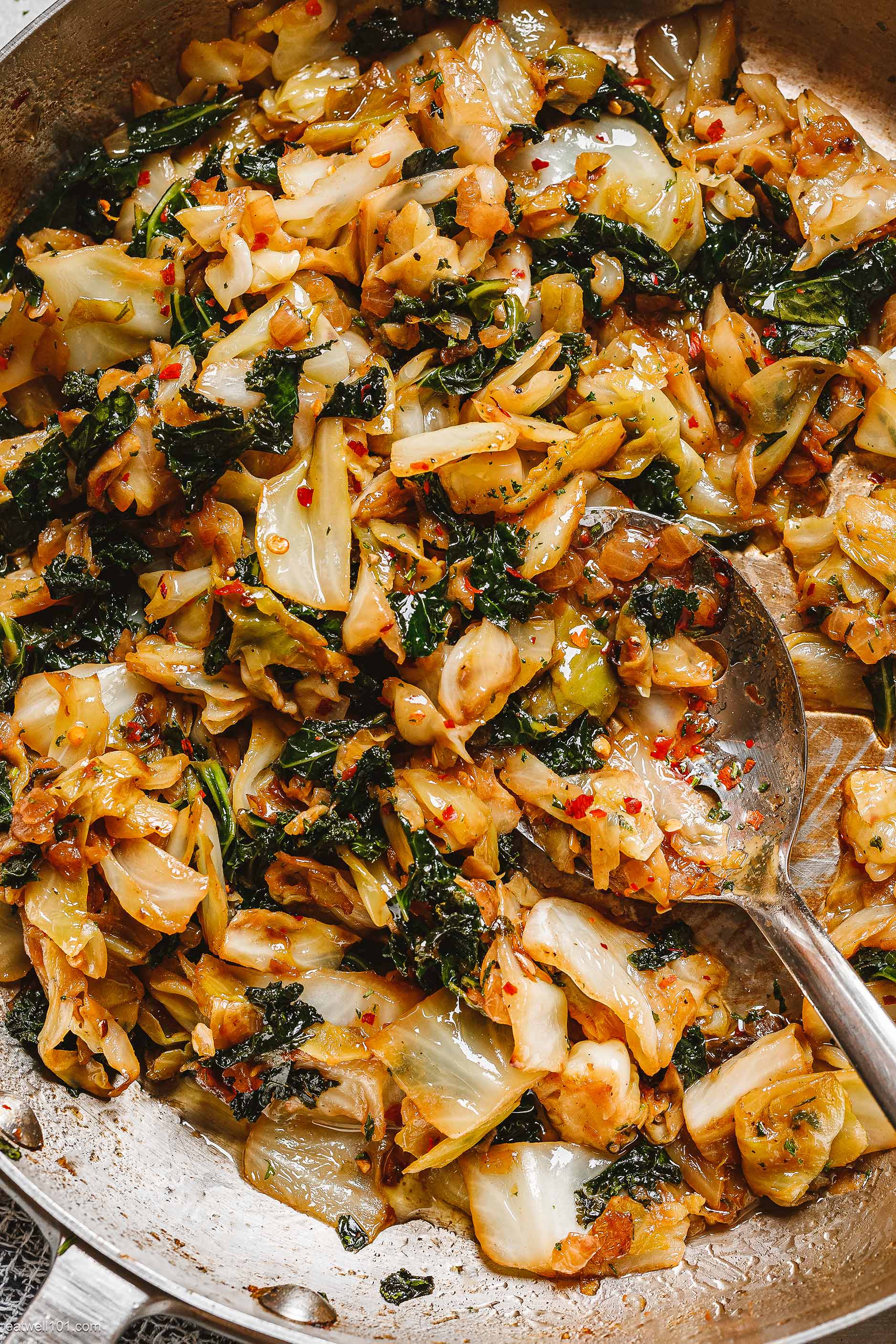Garlic Sautéed Cabbage Kale Skillet Recipe – Sauteed Cabbage Recipe ...