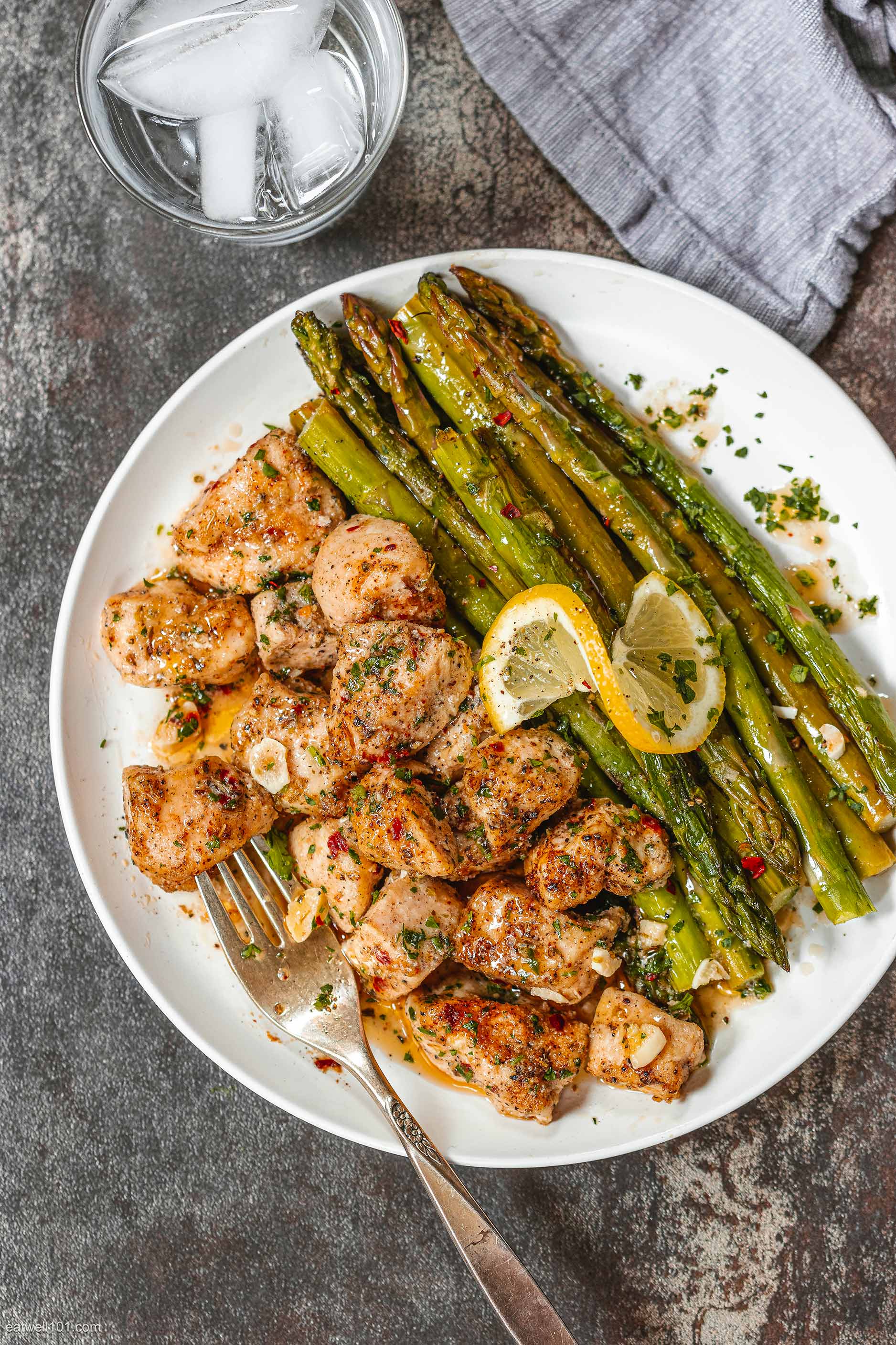 Baked Chicken Bites Recipe with Asparagus – Oven-Baked Chicken Bites ...