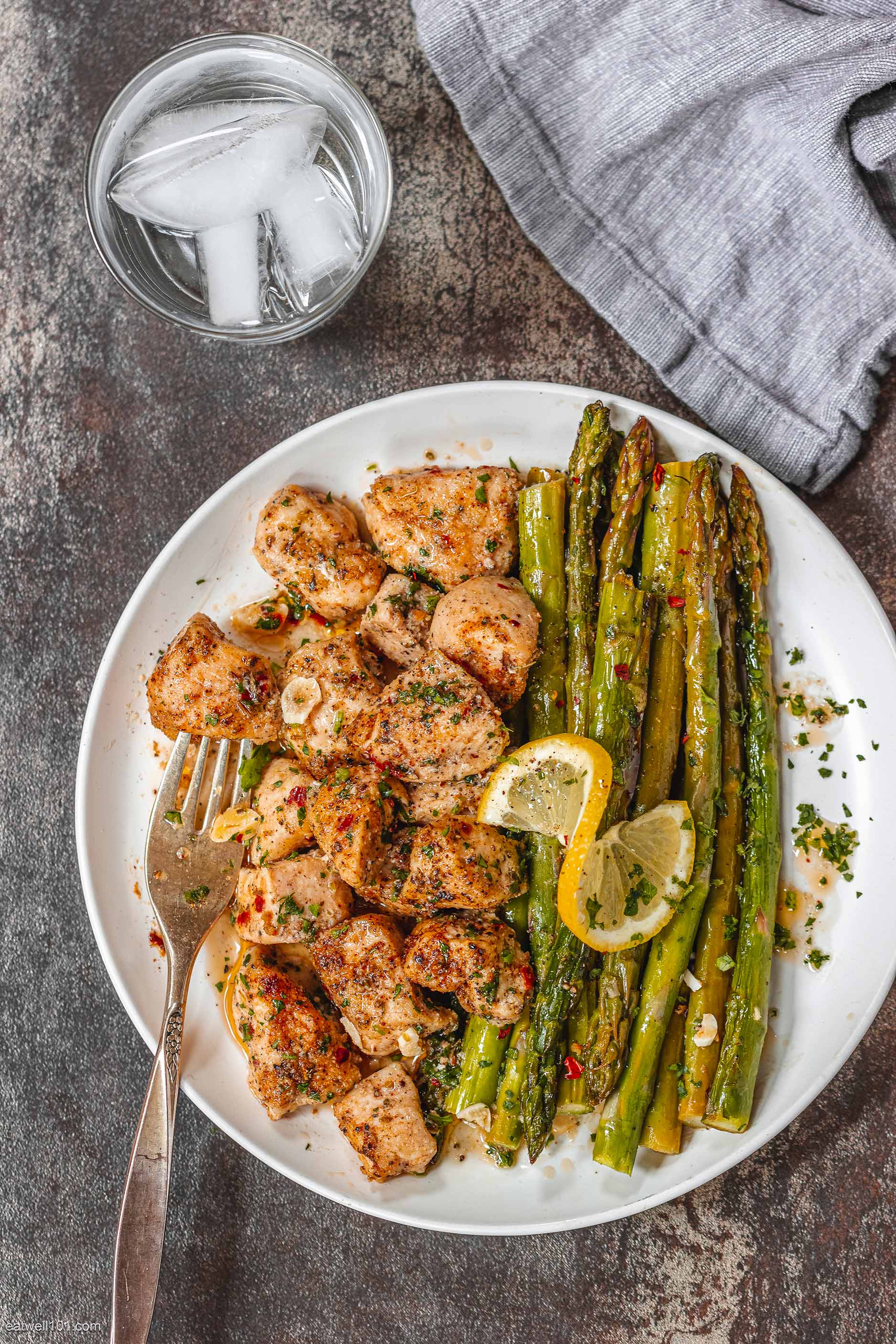 Lemon Garlic Butter Chicken Baked with Asparagus