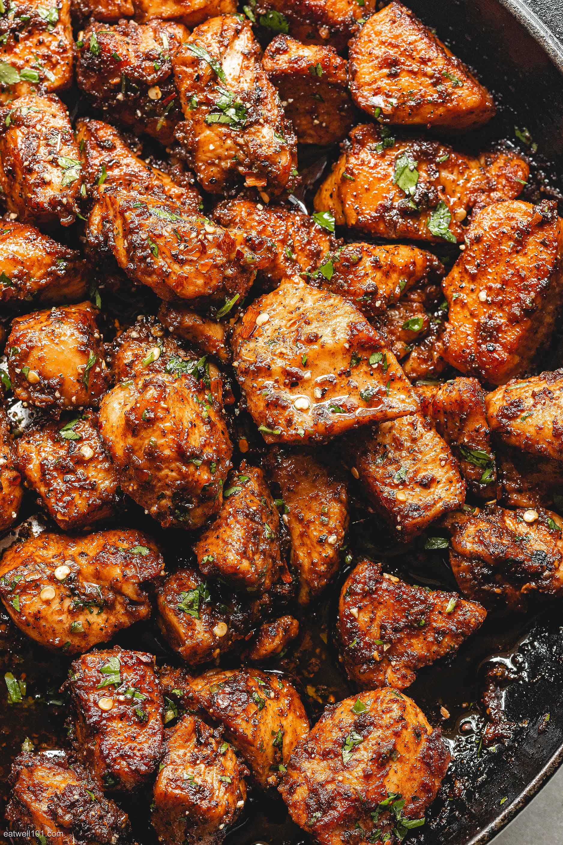 Cast Iron Skillet Chicken Breast with Garlic Herb Butter - Bites