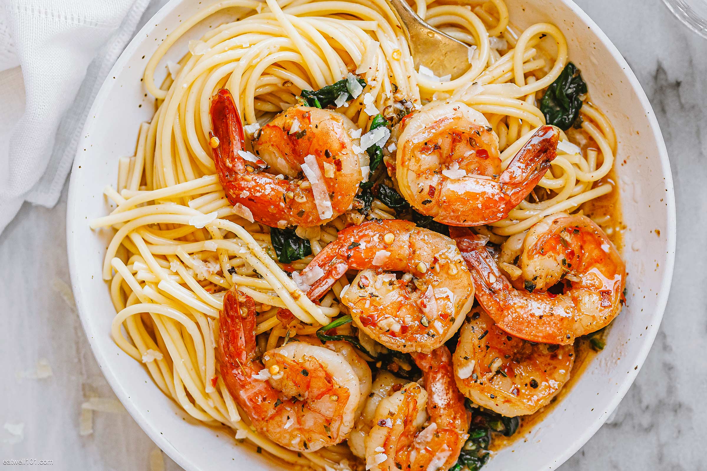 Garlic Butter Shrimp Pasta Recipe with Spinach – How to Cook Shrimp