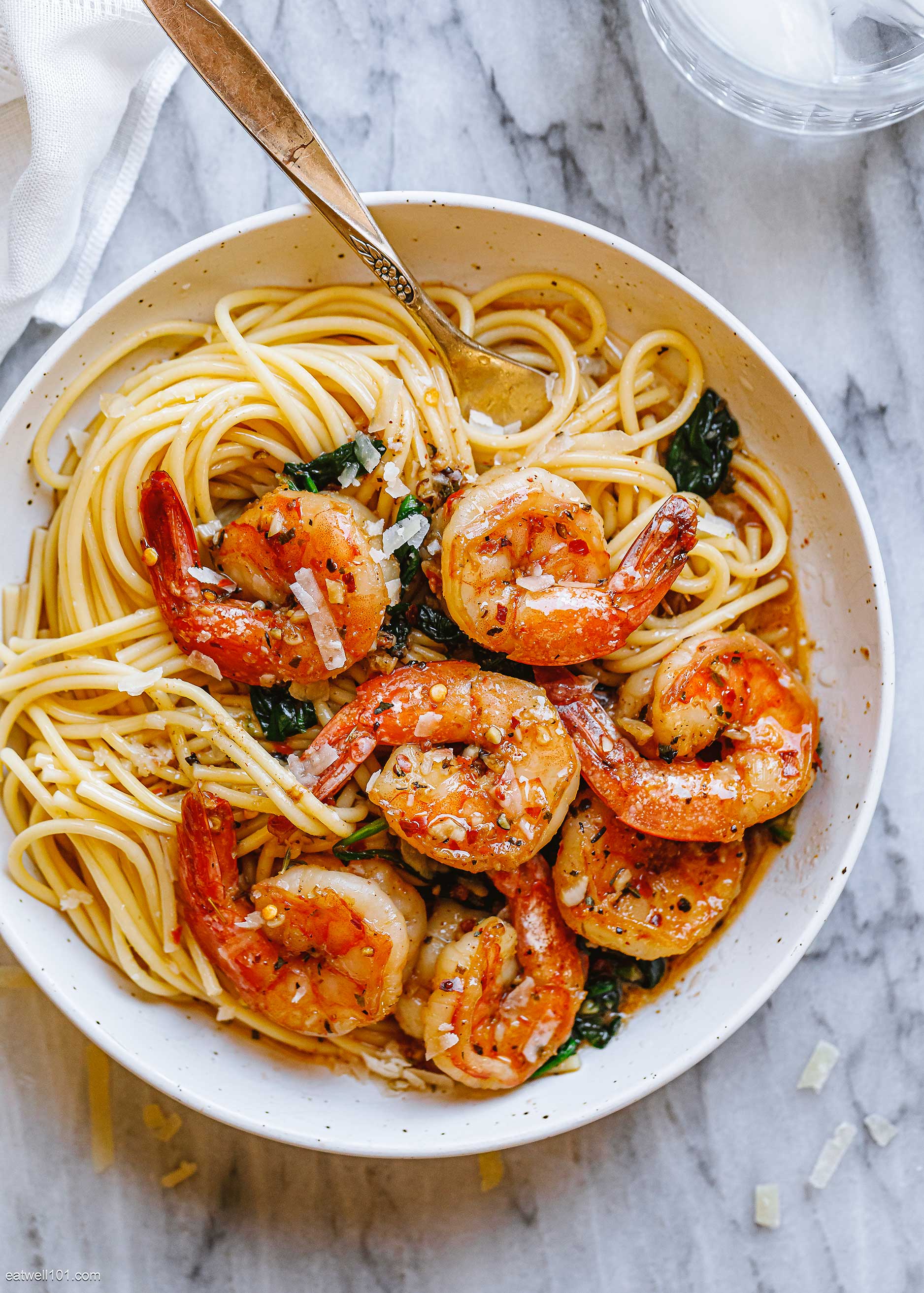 Garlic Butter Shrimp Pasta Recipe with Spinach – How to Cook Shrimp Pasta —  Eatwell101