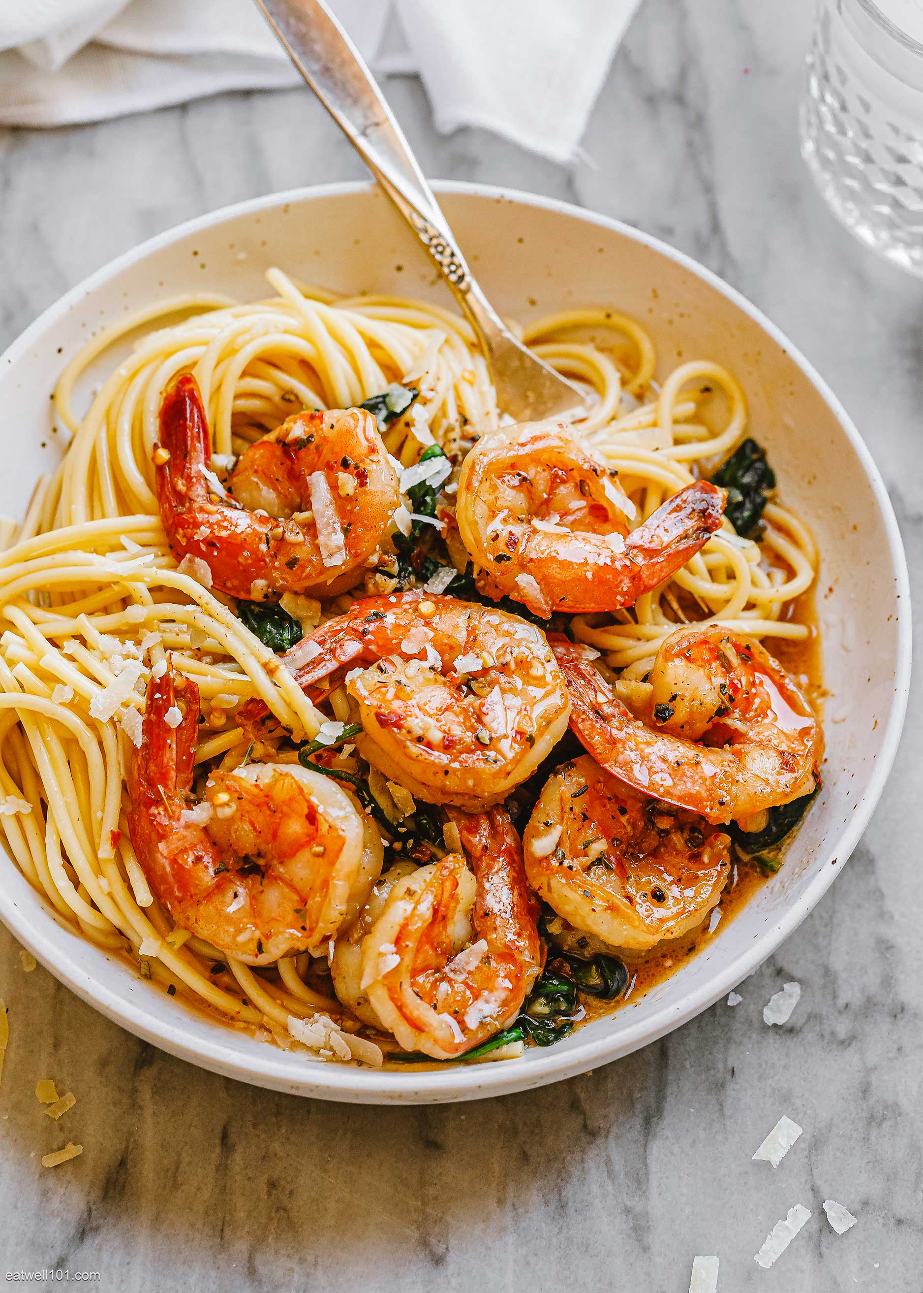 Garlic Butter Shrimp Pasta Recipe with Spinach – How to Cook Shrimp ...