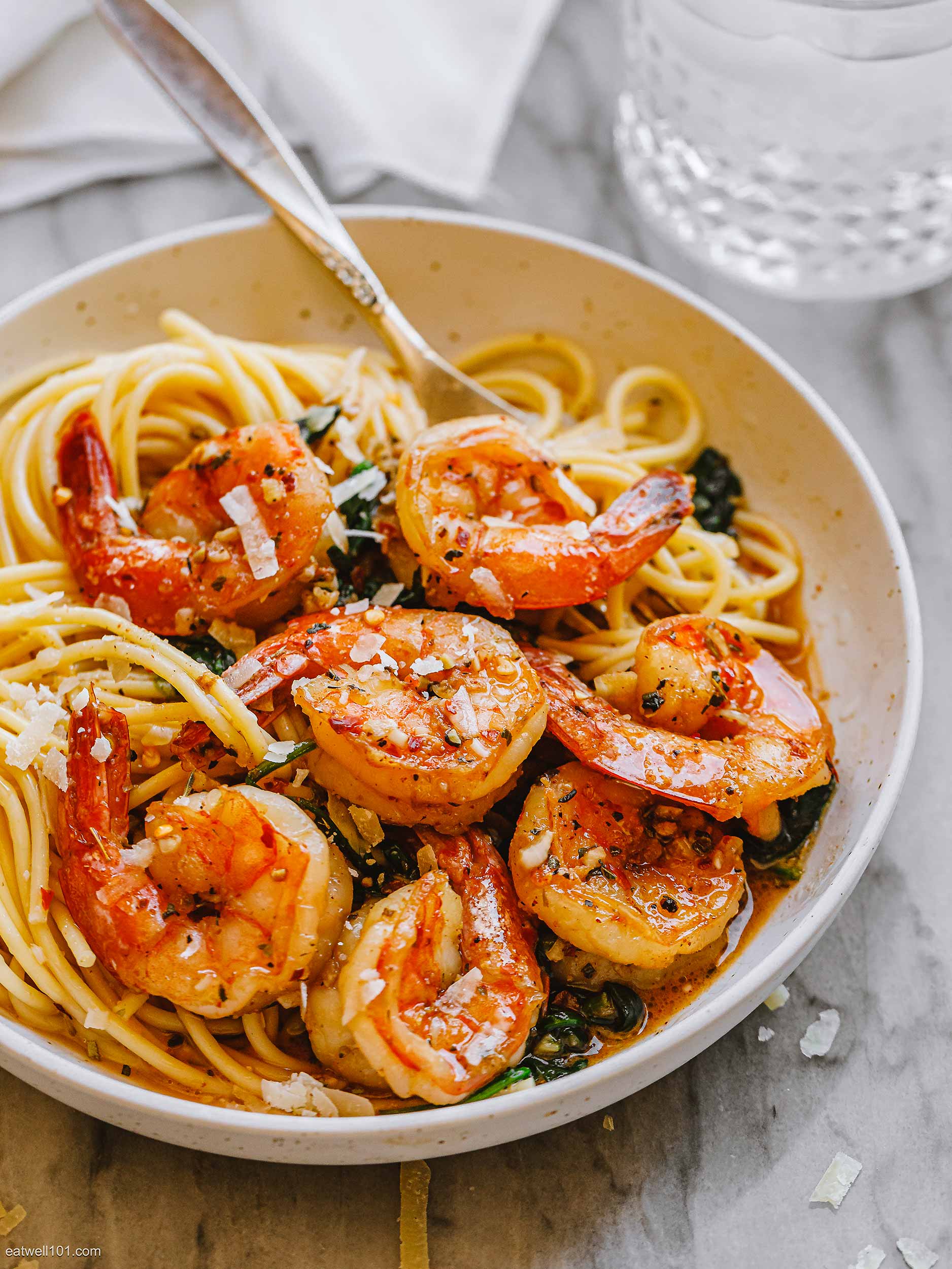 Garlic Butter Shrimp Pasta Recipe with Spinach – How to Cook Shrimp ...