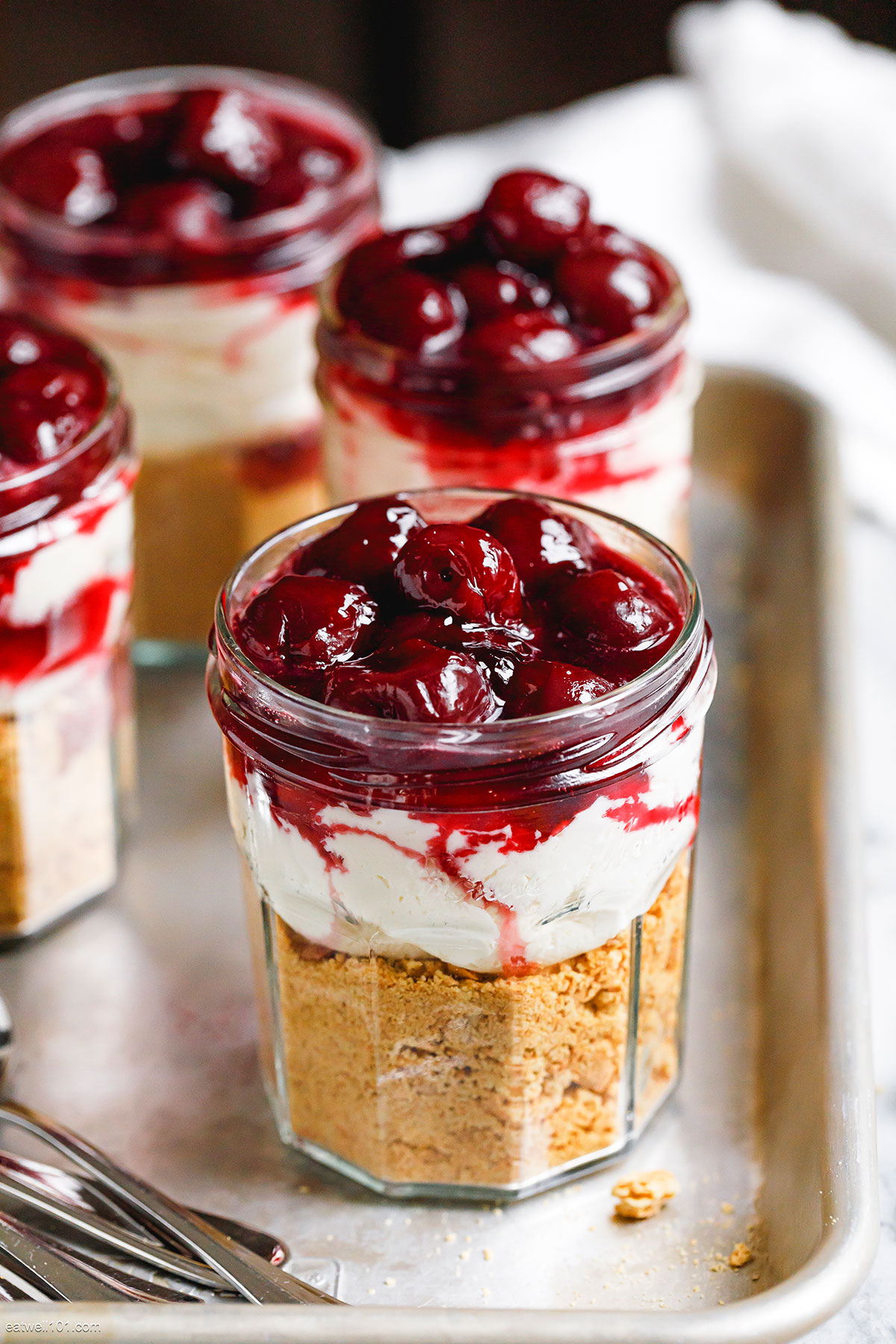 No-Bake Cherry Cheesecake Jars Recipe – Cheesecake in a Jar Recipe ...