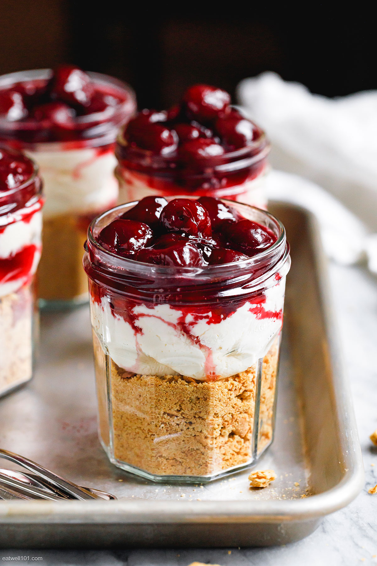 No-Bake Cherry Cheesecake Jars Recipe – Cheesecake in a Jar Recipe ...