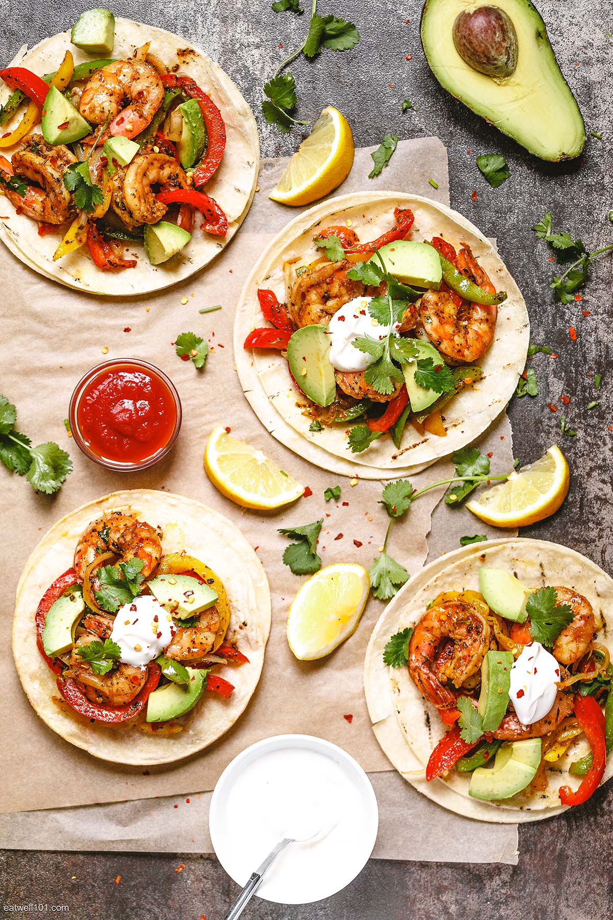 20 Minute Skillet Blackened Shrimp Fajitas