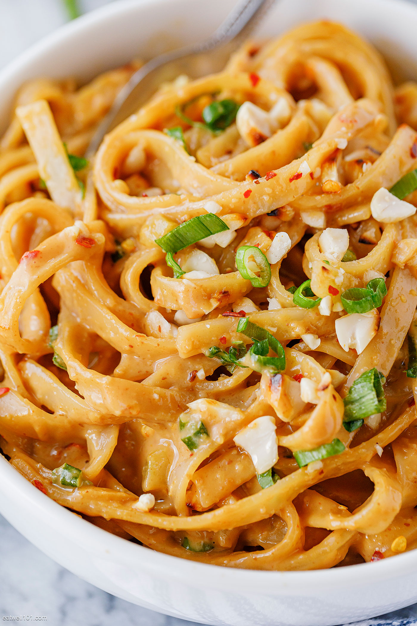 Spicy Peanut Butter Noodles Recipe Peanut Butter Rice Noodles Recipe — Eatwell101 