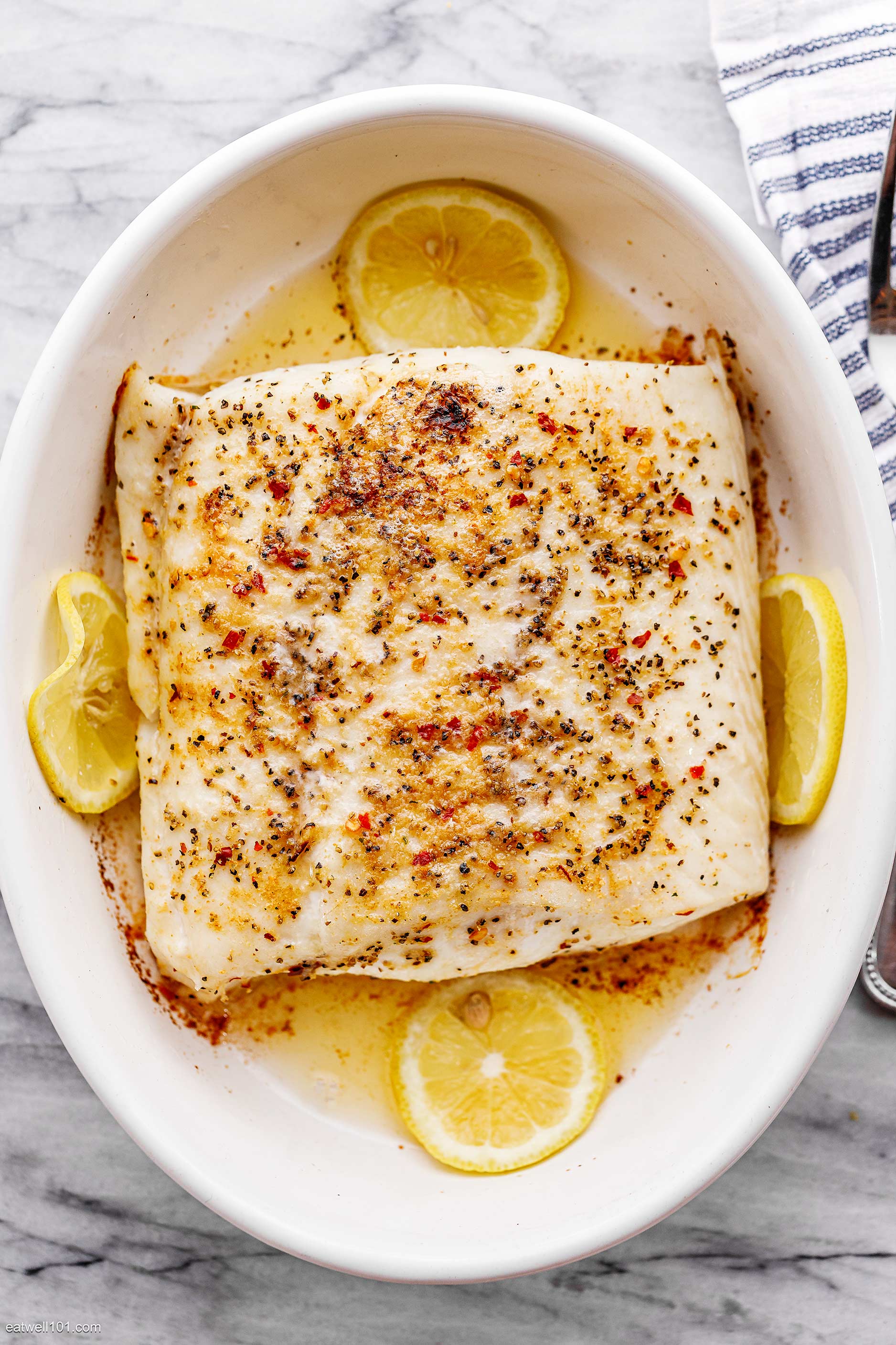 Baked Halibut With Lemon Butter How To Bake Halibut In The Oven — Eatwell101 6179