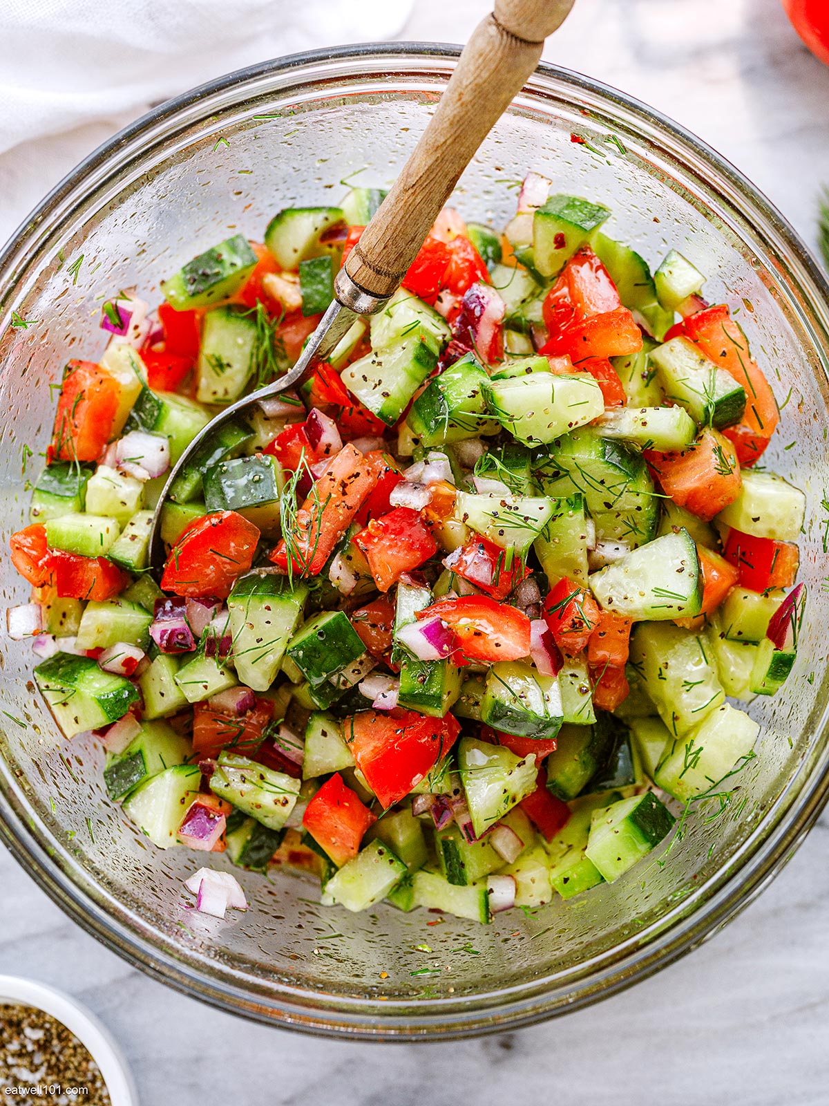 Tomato Salad with cucumber - #recipe by #eatwell101®