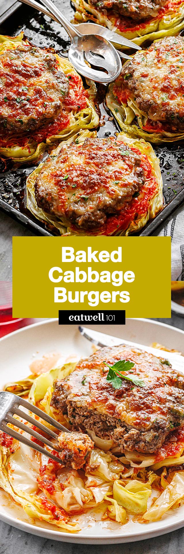 Oven-Baked Cabbage Burgers - #cabbage #burger #recipe #eatwell101 - This roasted cabbage burger recipe is sure to bring a whole new flavor to your dinner table! The burgers are easy to make and sure to be a hit with the whole family!