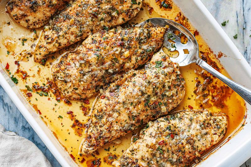 Garlic Parmesan Chicken Bake Recipe – Baked Chicken Breast Recipe ...