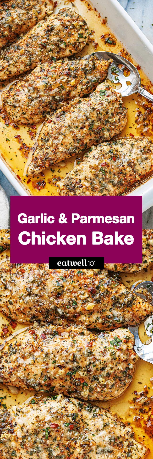 Baked Garlic Parmesan Chicken - #chicken #recipe #eatwell101  - Our quick and simple garlic parmesan chicken is bursting with delicious flavor and sure to become a new favorite. Try this baked chicken recipe for a quick weekday meal!