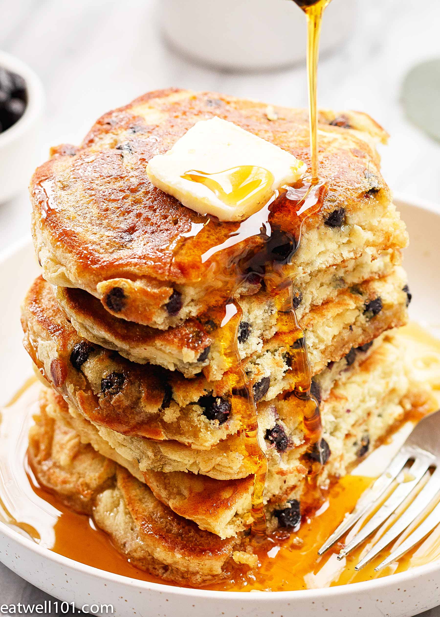 fluffy blueberry pancakes recipe - #recipe by #eatwell101®