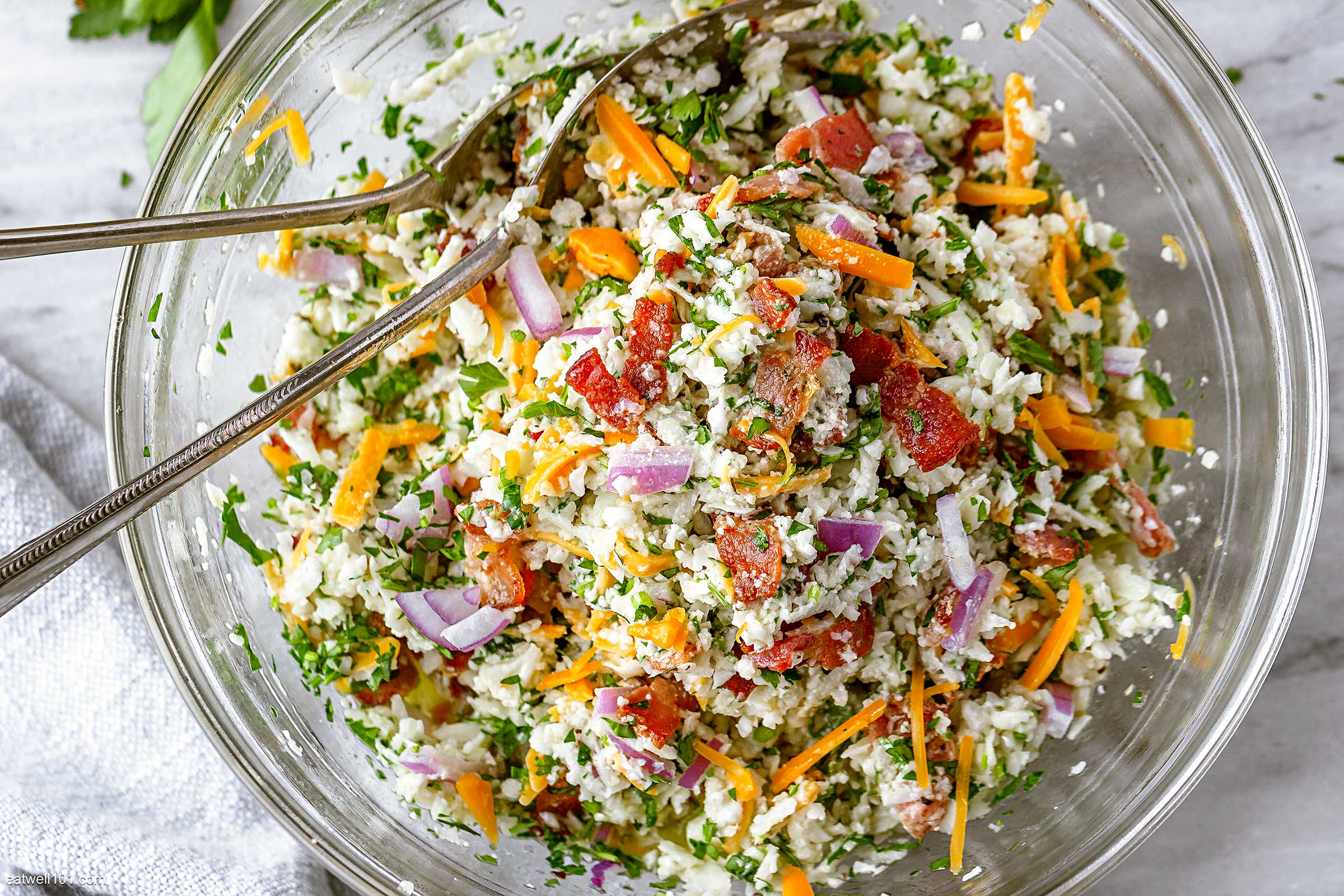 Cauliflower Salad with Bacon and Cheddar