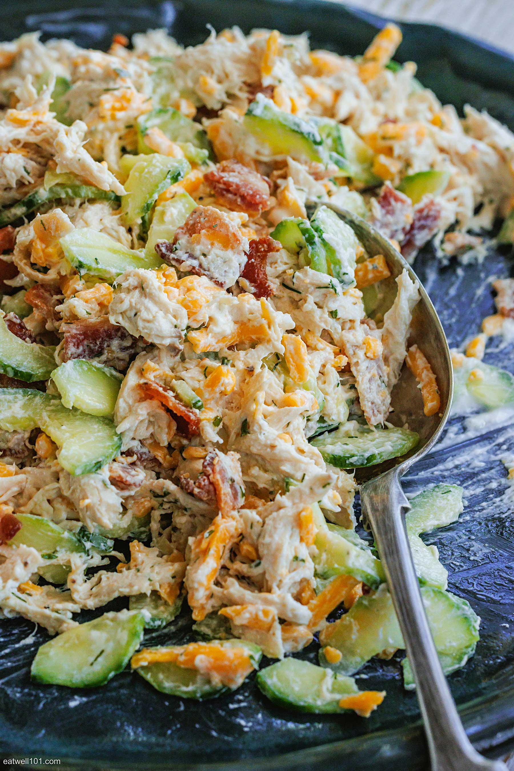 chicken salad with bacon and cucumber