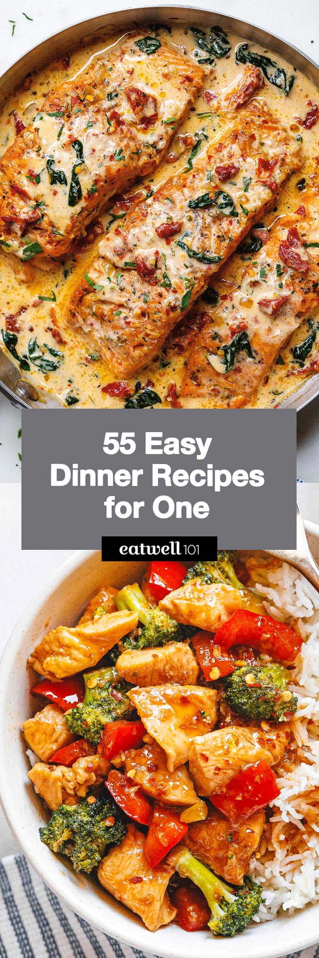 55 Easy Dinner Recipes for One - #dinner #recipes #eatwell101 - Try our easy recipes for one person. Whether you live alone or you're family is temporarily away, these dinner recipes have all you need to make a feast just for yourself!