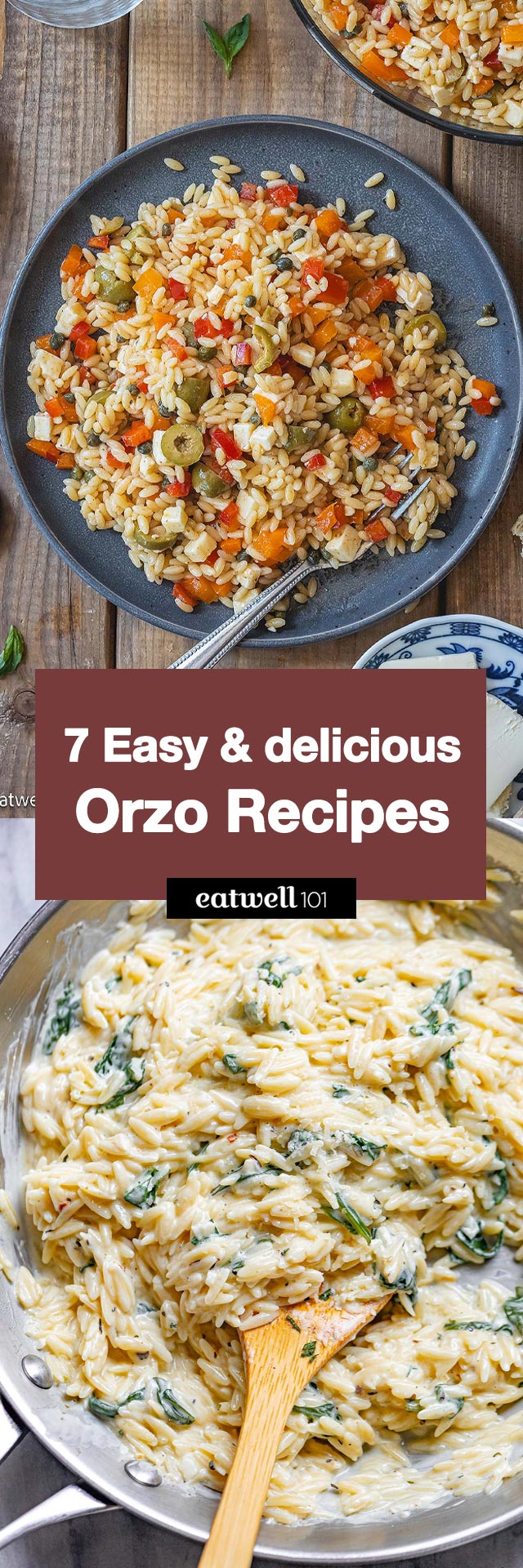 7 Orzo Recipes for Easy, Delicious Dinners! - #orzo #recipes #eatwell101 - Try our orzo recipes for dinner: from healthy orzo salads to fuss-free chicken and orzo, this versatile little pasta will amaze you!