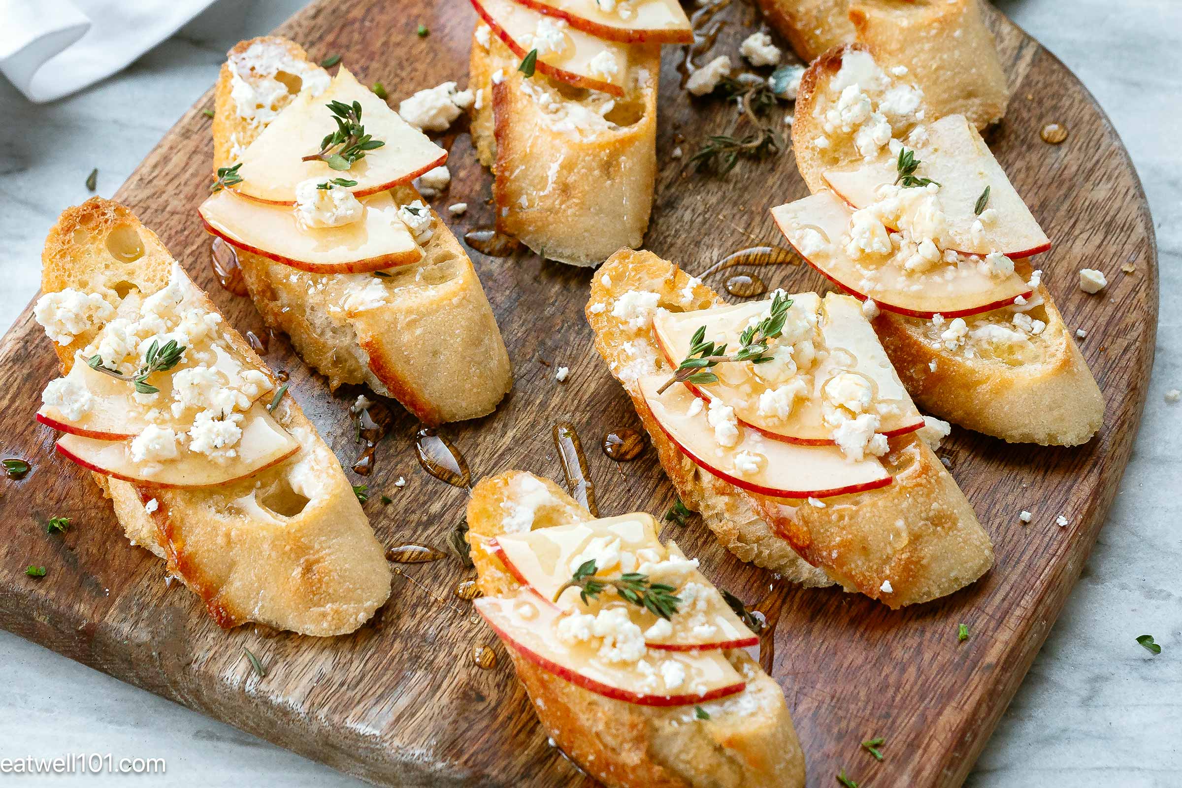 Apple and Whipped Feta Crostinis