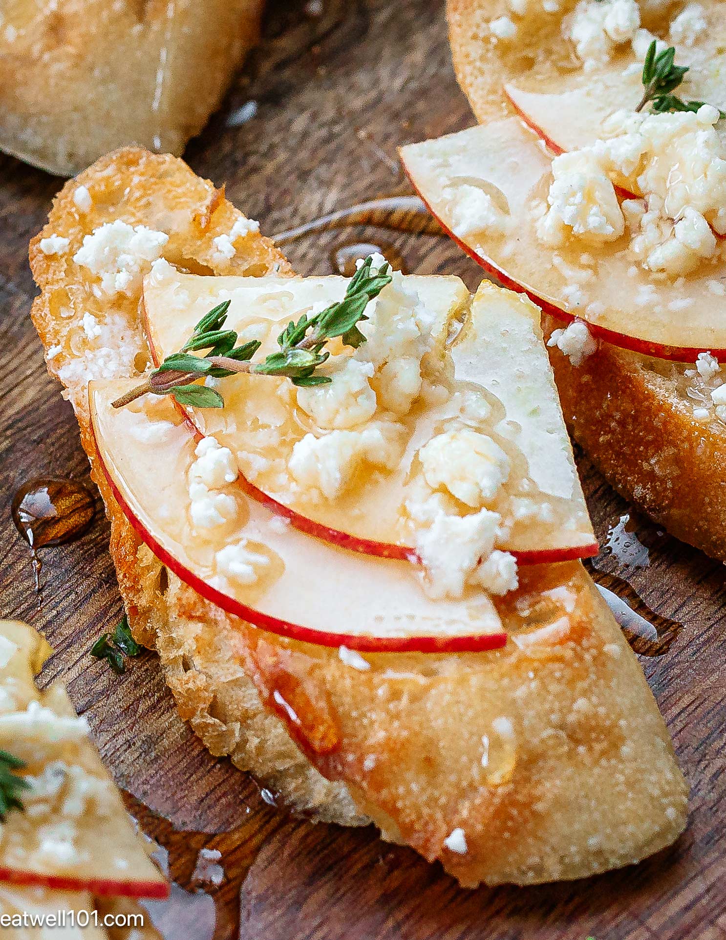 Apple and Whipped Feta Crostini