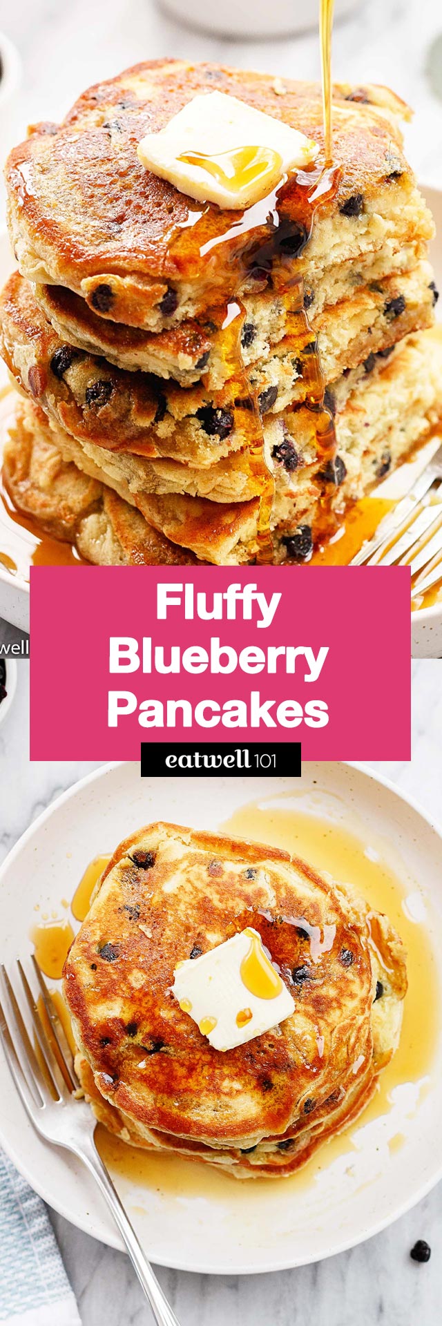 Fluffy Blueberry Pancakes - #blueberry #pancakes #recipe #eatwell101 - Our Blueberry Pancakes are light, fluffy, loaded with delicious blueberries and made from scratch! These homemade pancakes are a guaranteed weekend favorite!