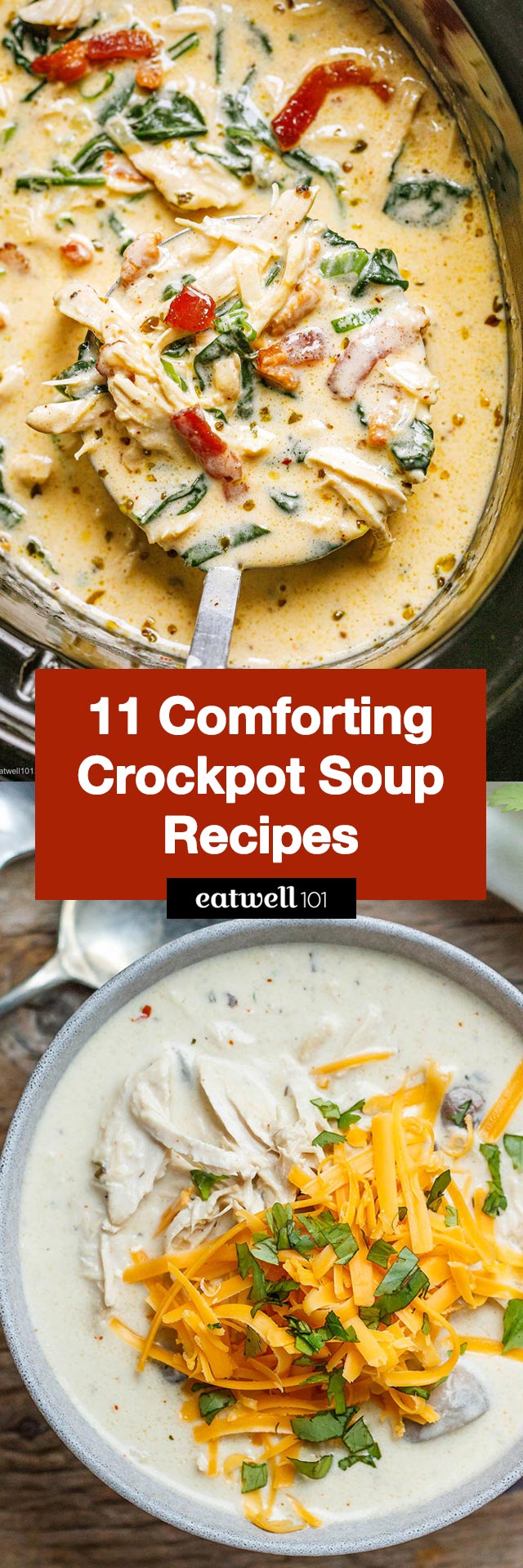 11 Comforting Crockpot Soup Recipes - #crockpot #soup #recipes #eatwell101 - Our Crockpot Soup Recipes are easy and full of flavor. From chicken and beef soups to vegetable and sausage soups, we have something comforting for every chilly night of the season! 