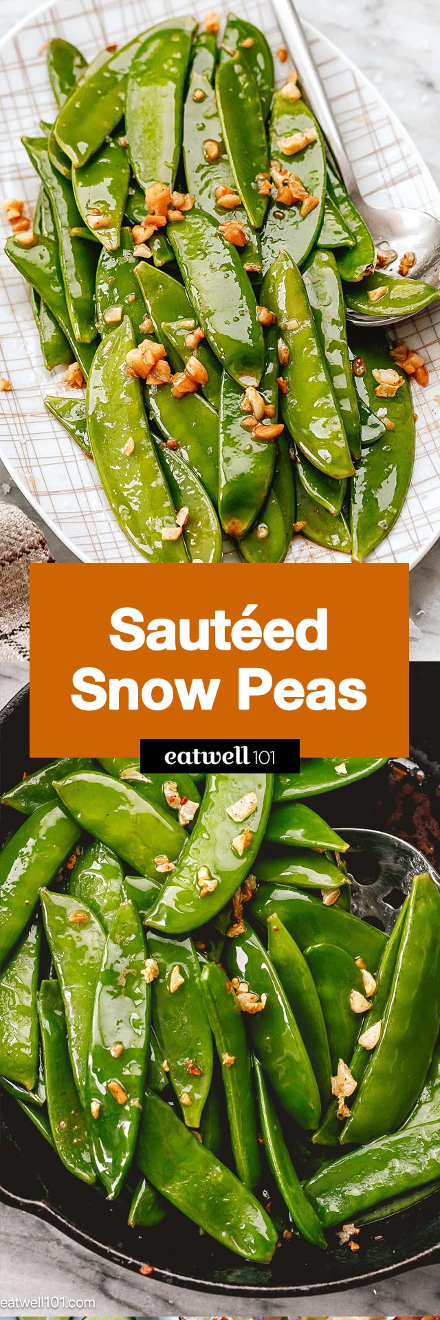 Sautéed Snow Peas with Garlic - #snowpeas #recipe #eatwell101 - Sautéed snow peas make for a healthy and delicious side dish or a healthy snack before dinner!