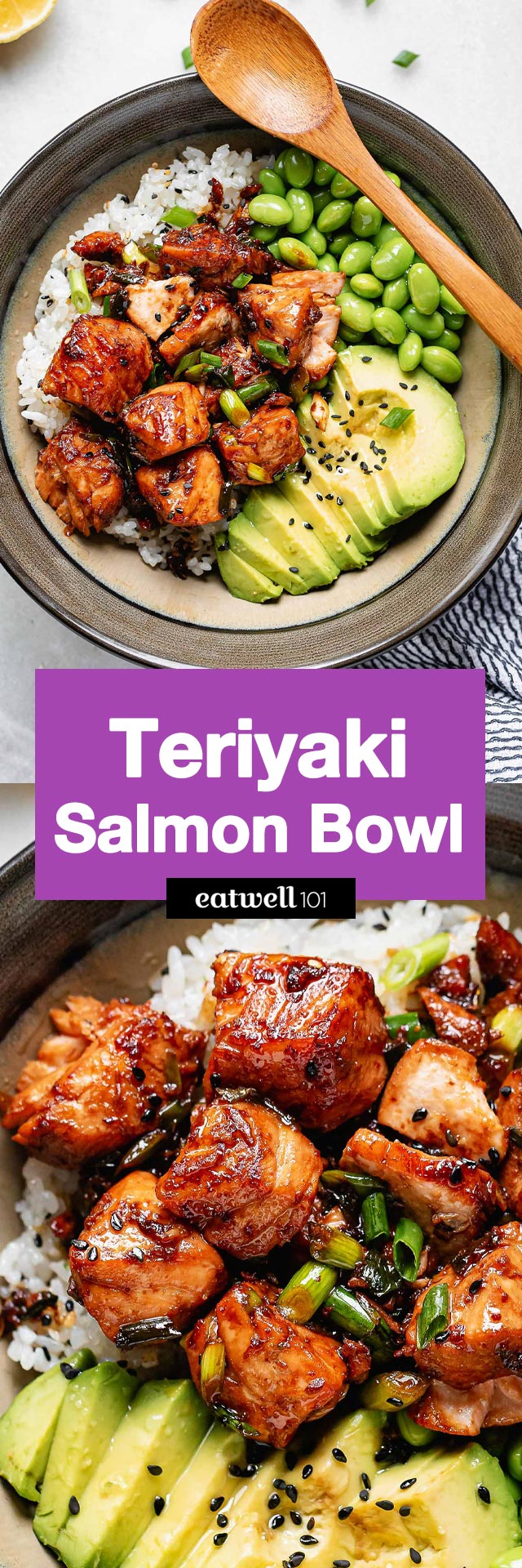 Teriyaki Salmon Bowl Recipe - #salmon #teriyaki #recipe #eatwell101 - This Teriyaki Salmon Sushi Bowl is packed full of flavor and super easy to make at home!