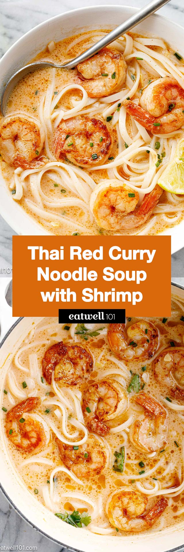 Thai Red Curry Noodle Soup with Shrimp - #thai #noodle #soup #recipe #eatwell101 - This Thai Noodle Soup with Grilled Shrimp is quick and easy to make and loaded with flavor!